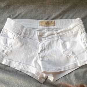 Hollister white denim shorts.